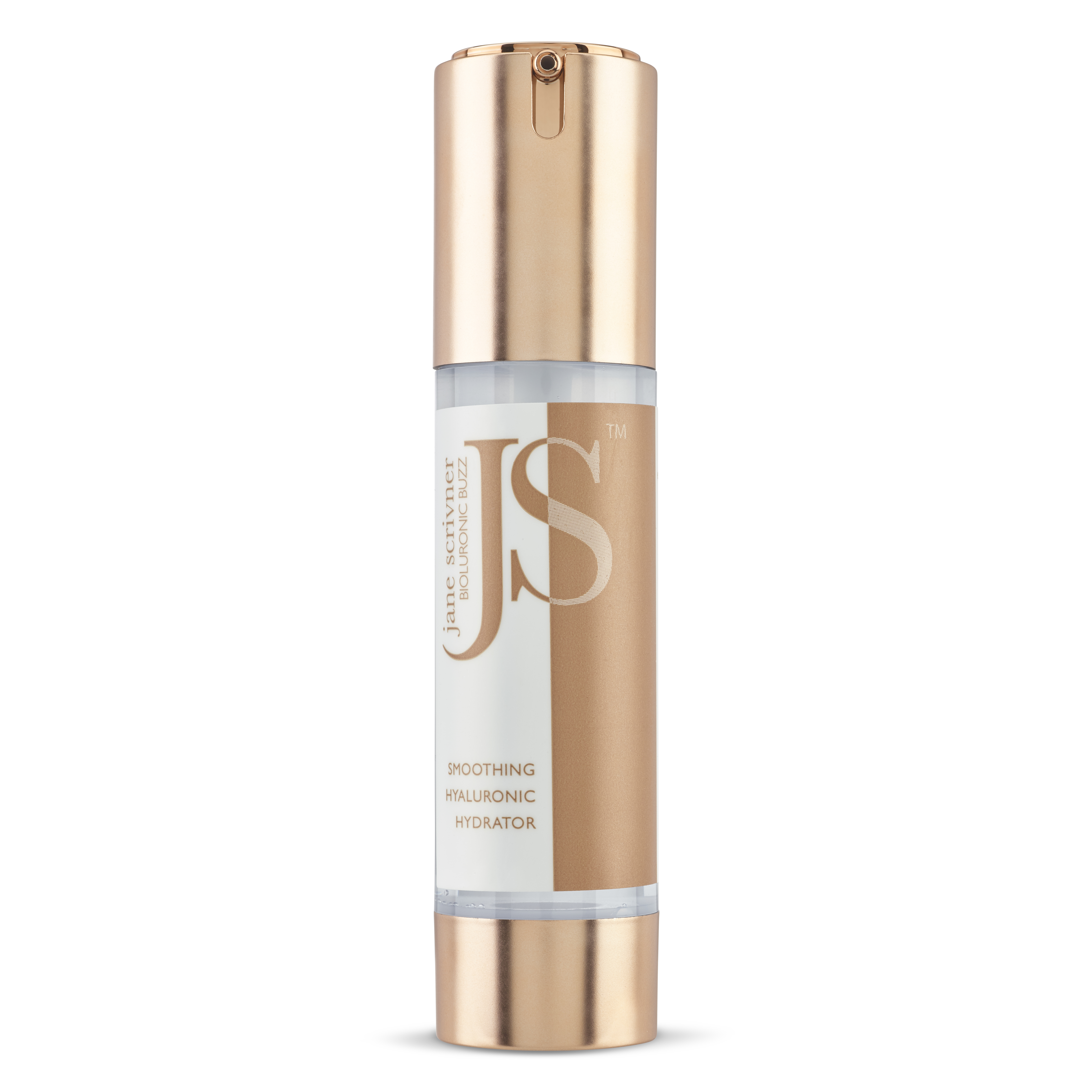 BIOLURONIC BUZZ Smoothing Hyaluronic Hydrator 50g Bottle with Drop Shadow